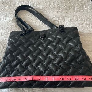 Black Quilted Leather Tote Bag
Brand new , used few times .